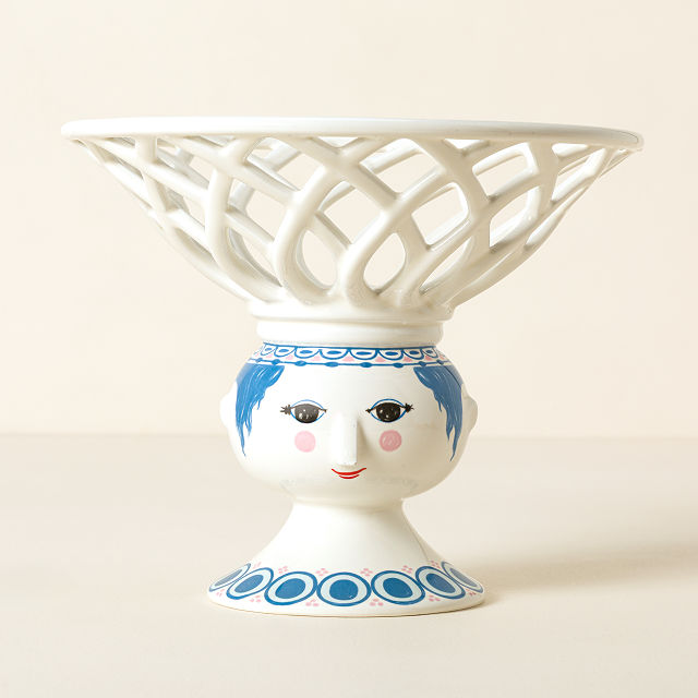 Fruit Lady Pedestal Bowl