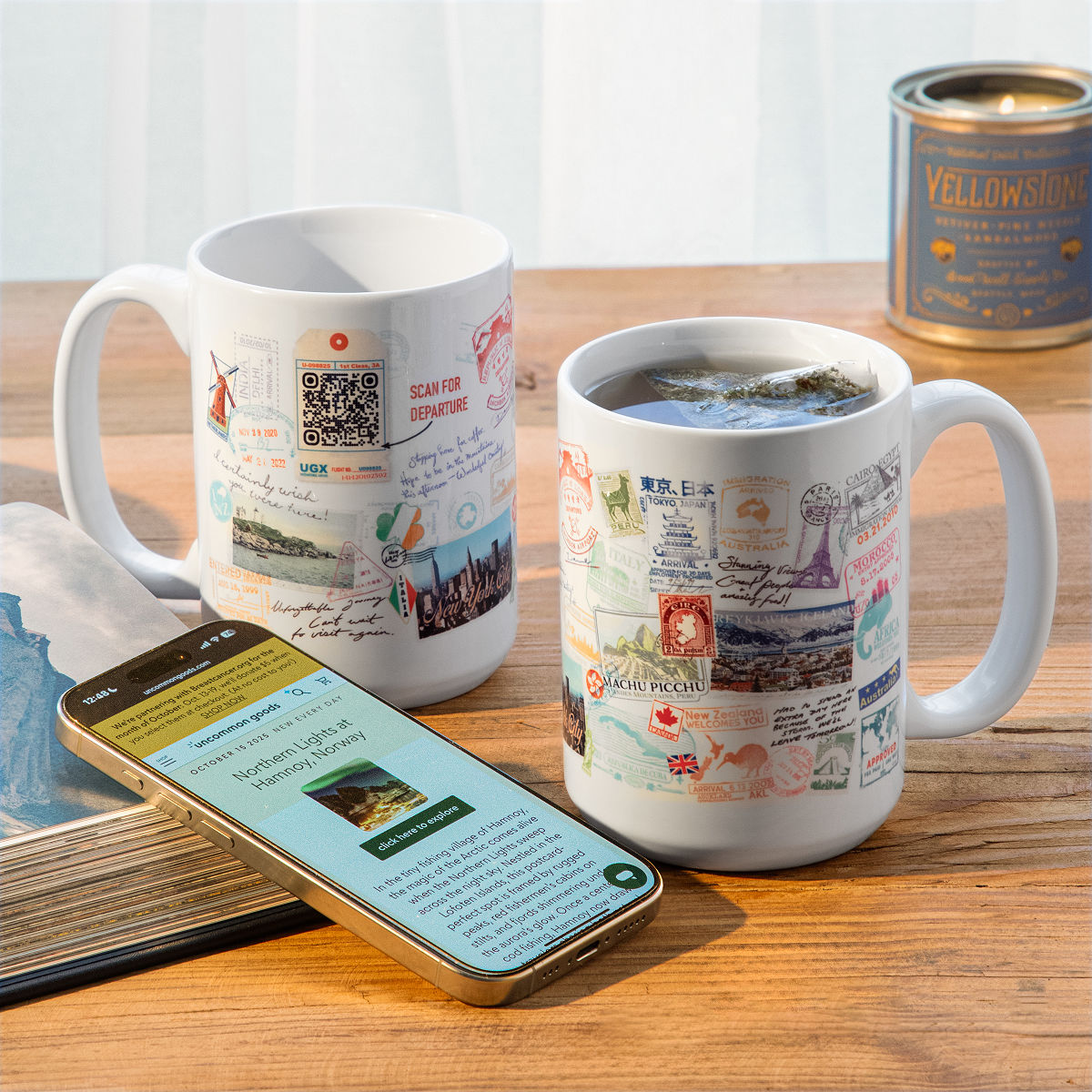 Travel the World in 365 Days QR Mug | travel trivia mug