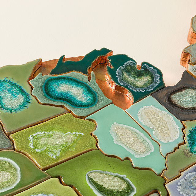 Stoneware Geode USA Map