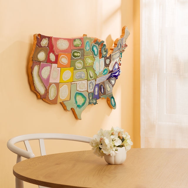Stoneware Geode USA Map