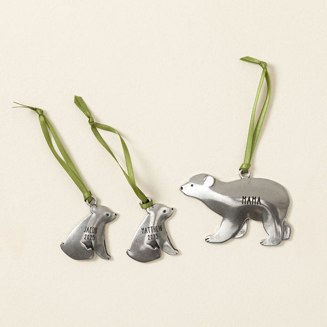 Mama and Baby Bear Personalized Ornaments