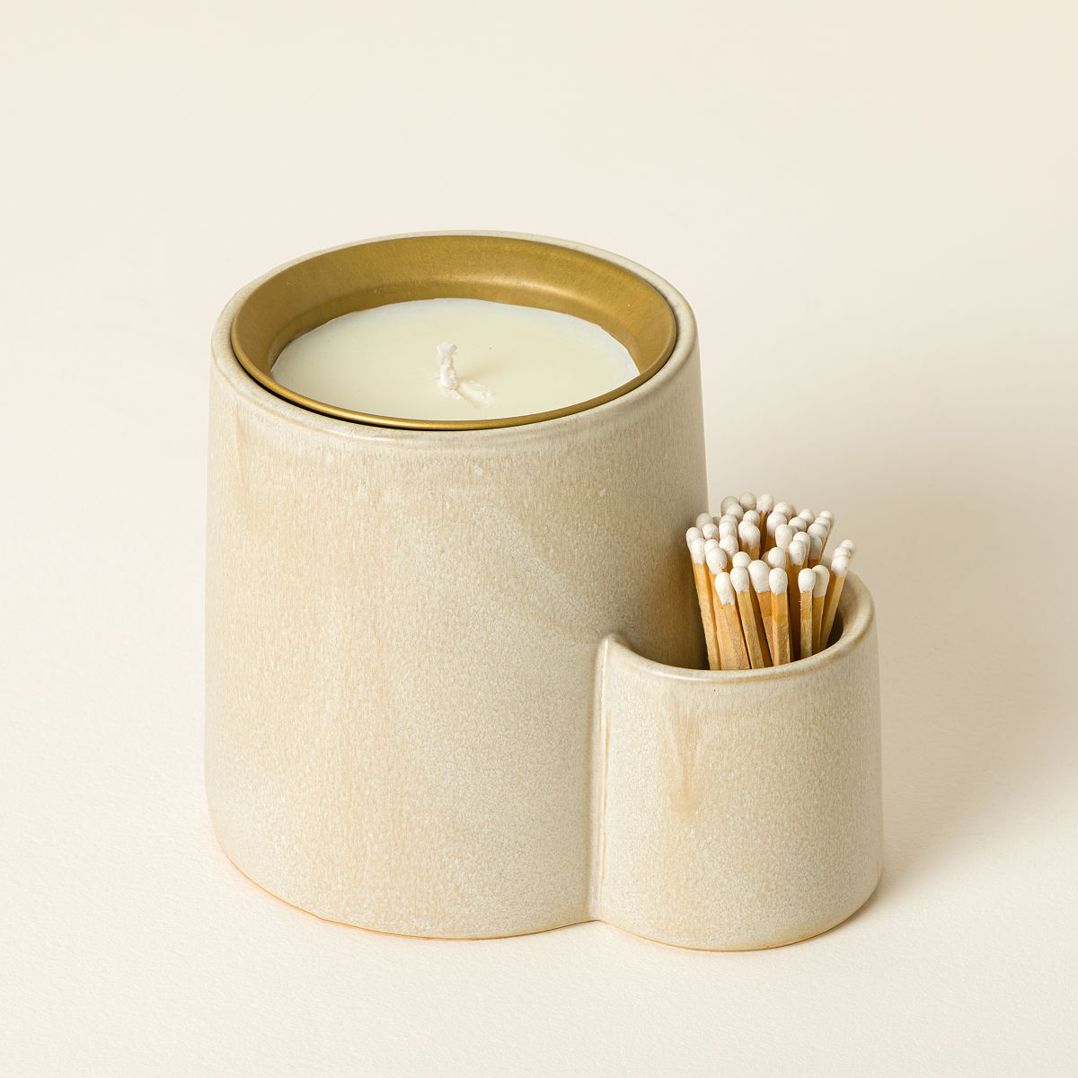 After Glow Candle and Planter - Cream