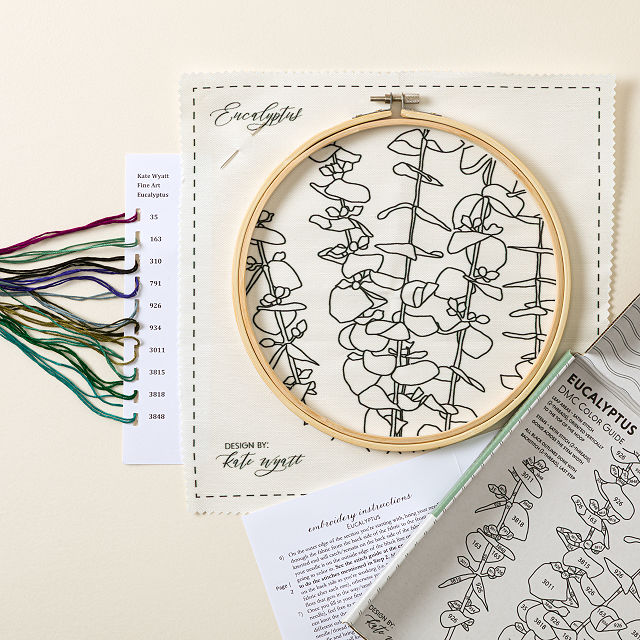 Beginners Botanical Embroidery by Numbers Kit