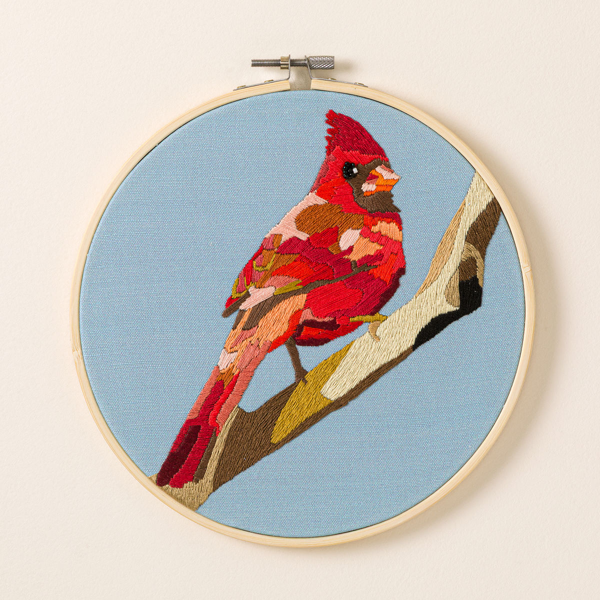 Beginners Bird Embroidery by Numbers Kit - Cardinal