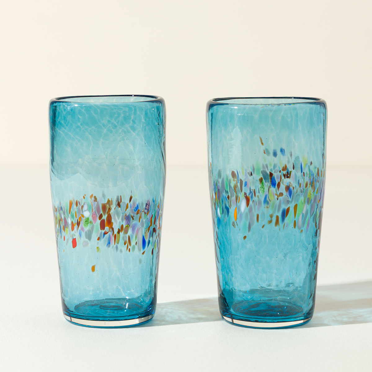 Color Splash Pint Glasses Set of 2 - Aqua