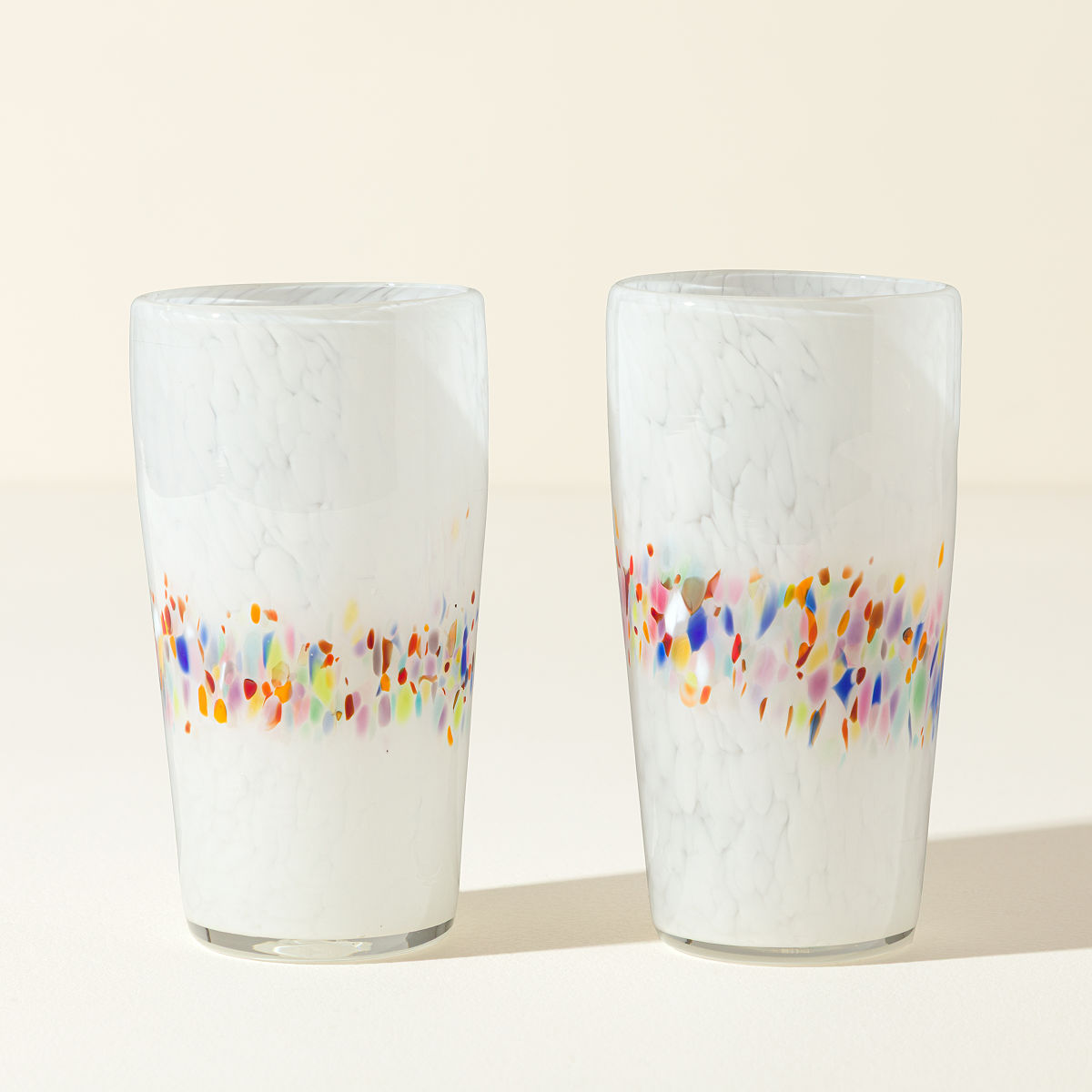 Color Splash Pint Glasses Set of 2 - White
