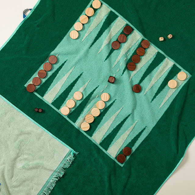 Premium Backgammon on the Beach Towel & Pieces