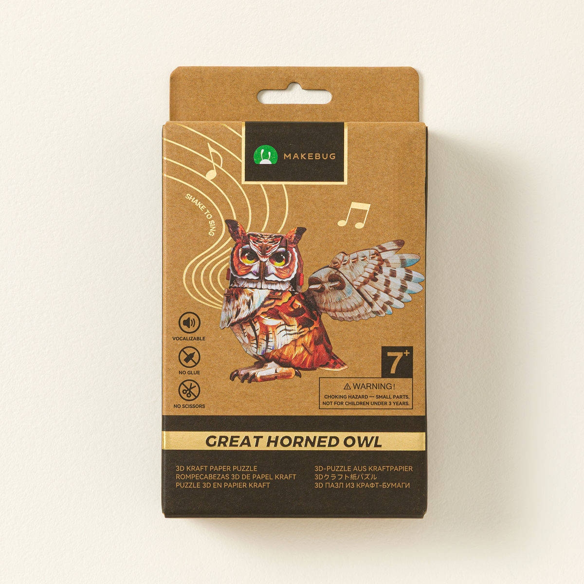 Bird Build Kit with Realistic Bird Call - Horned Owl