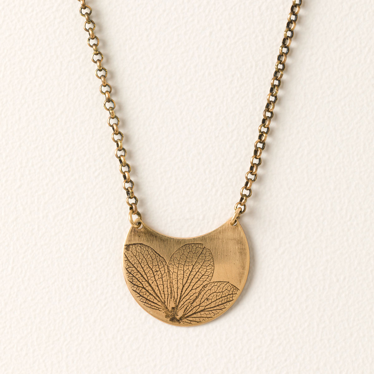 Forever Preserved Hydrangea Necklace - Brass