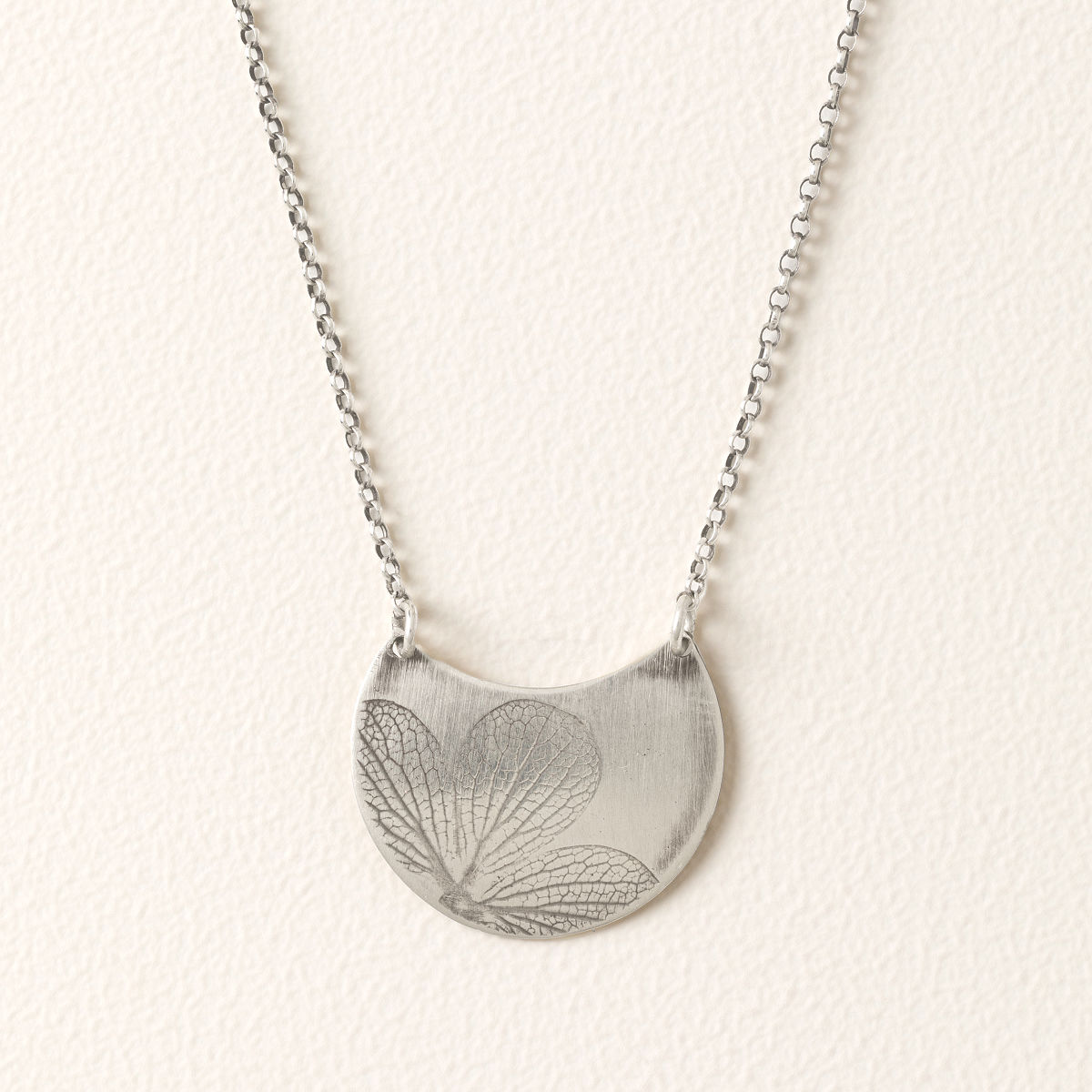 Forever Preserved Hydrangea Necklace - Sterling Silver