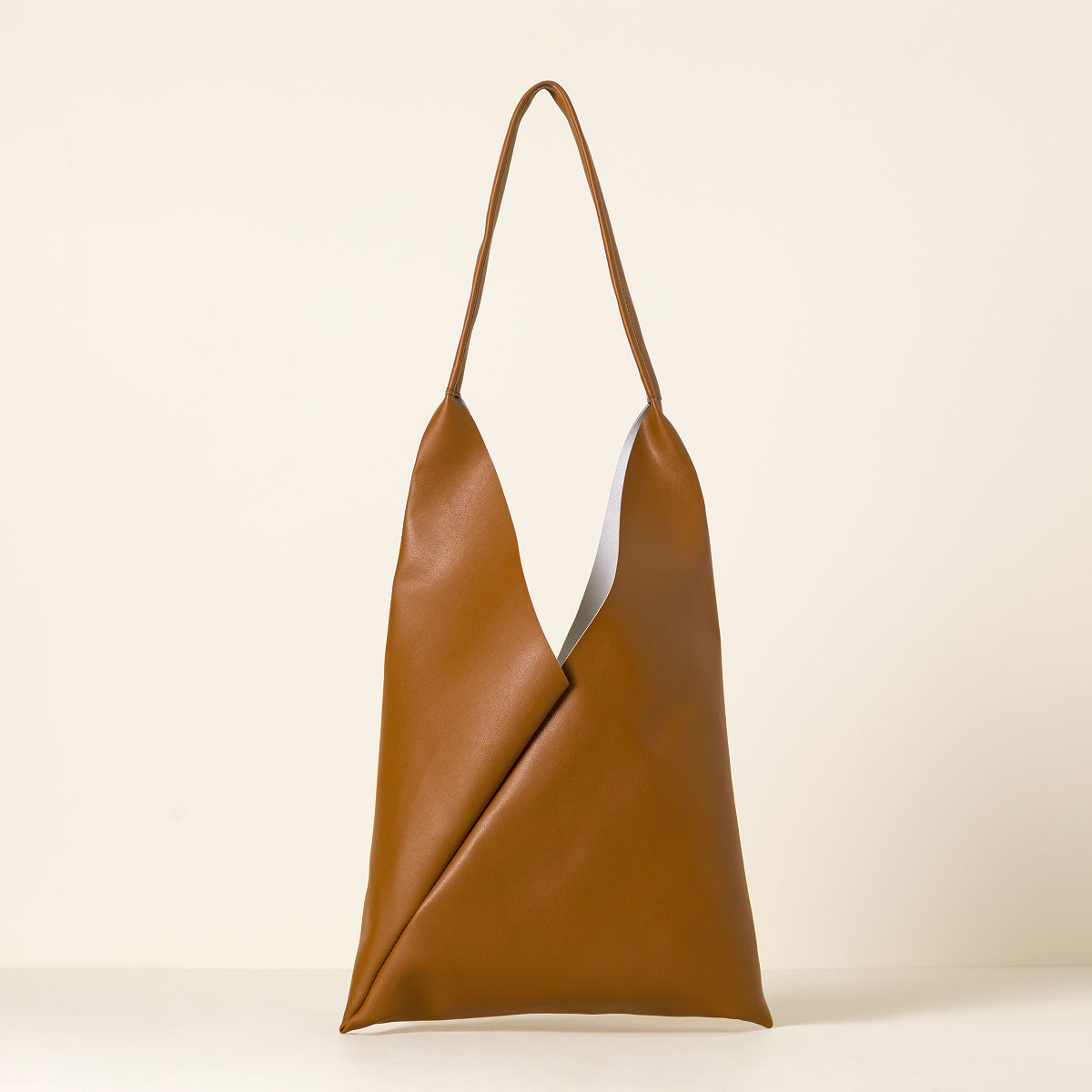Origami Cactus Leather Bag - Caramel