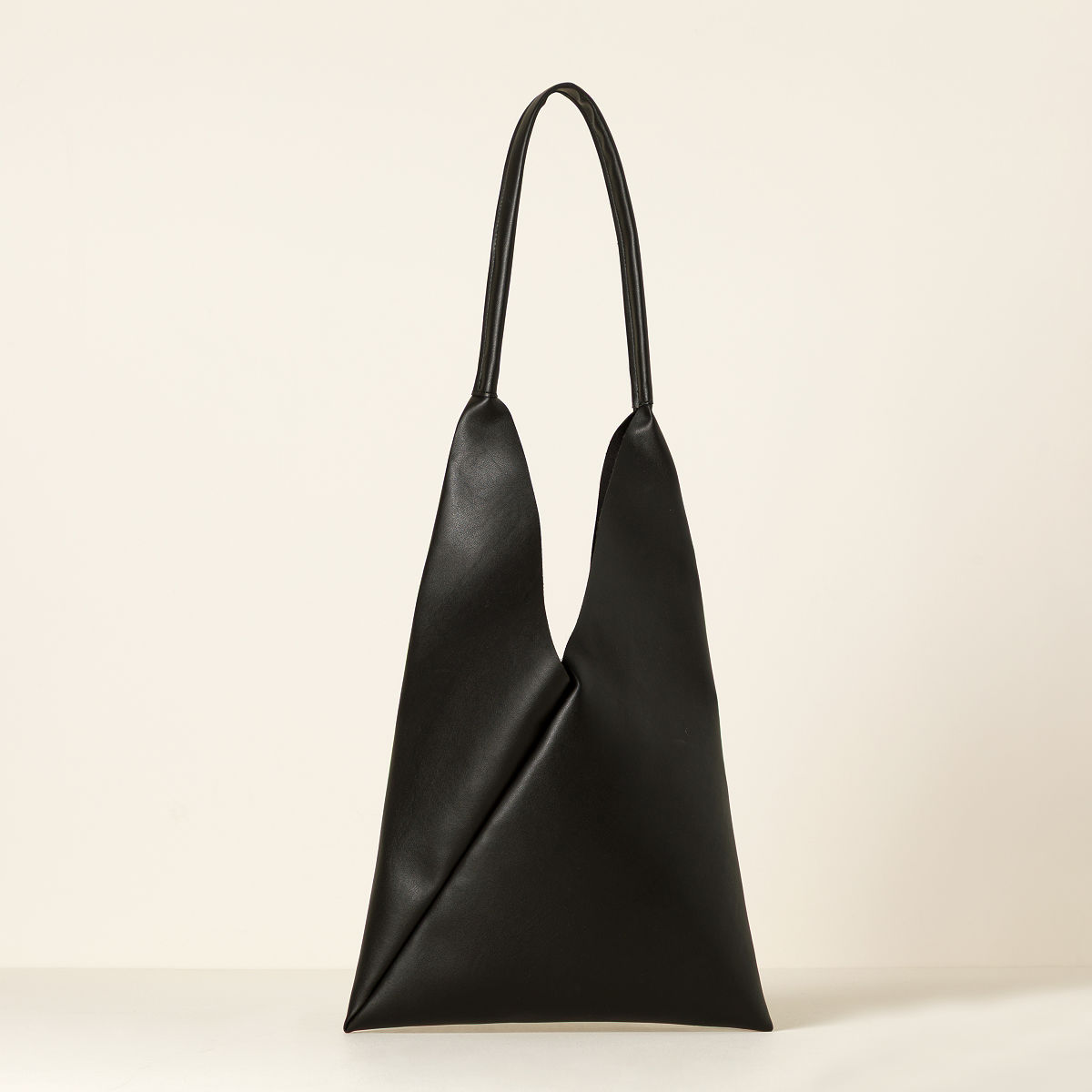 Origami Cactus Leather Bag - Black