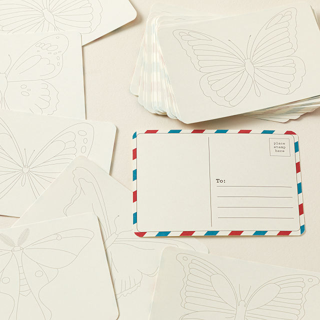 Birds & Butterflies Coloring Postcard Collection