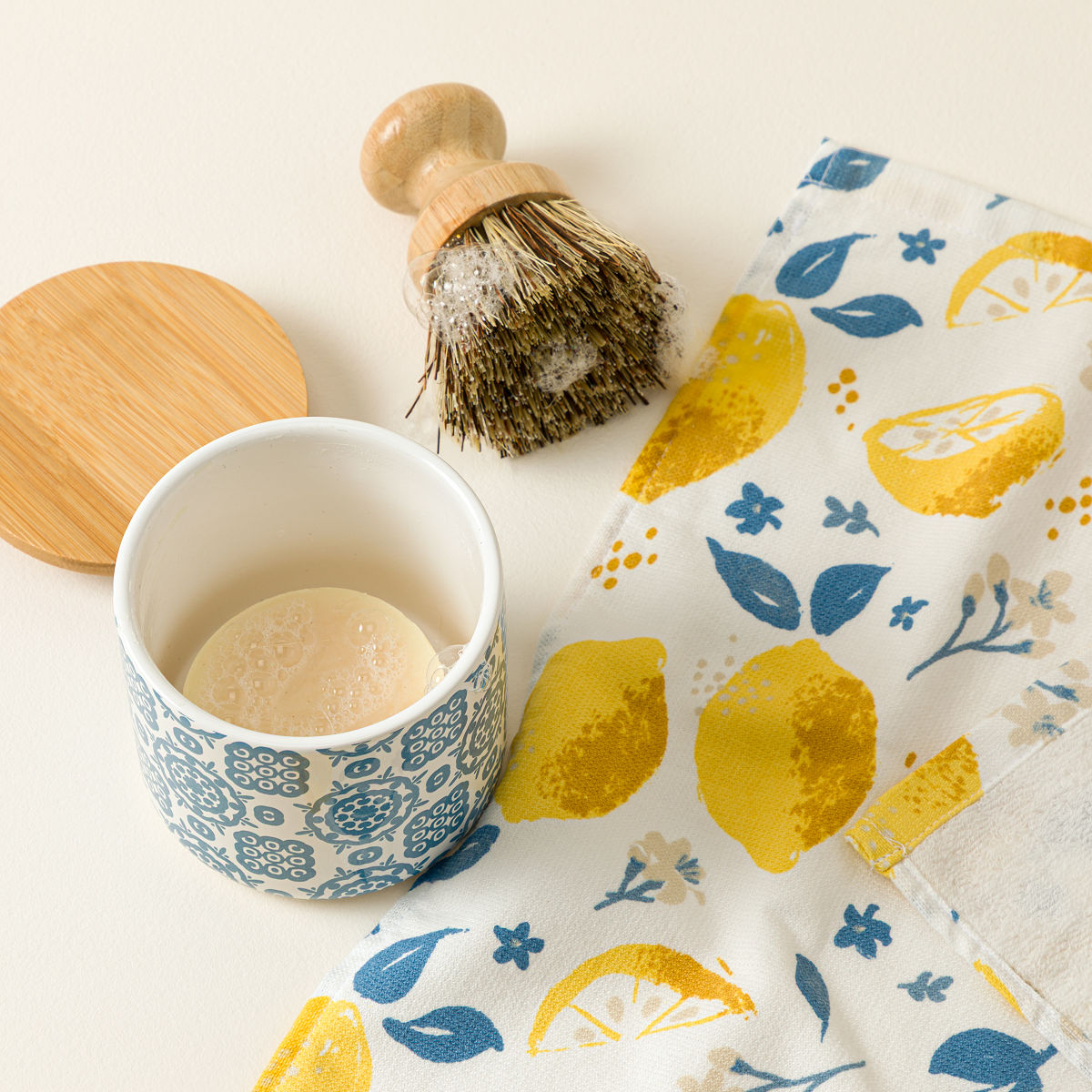 Uncommon Goods | Sunny Citrus Dish Soap & Towel Set | dish washing set