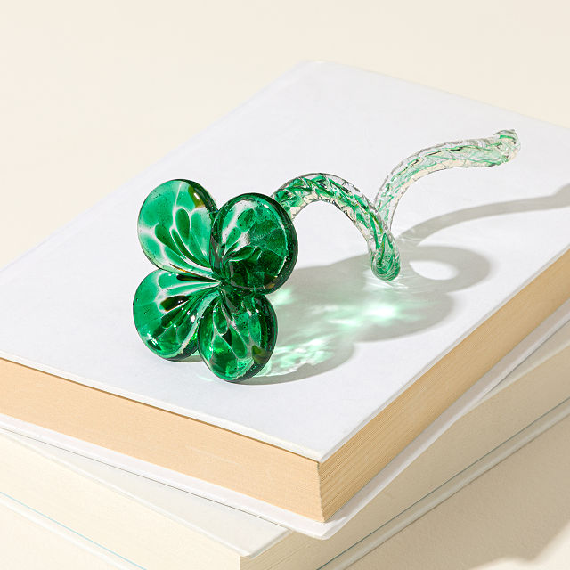 Glass Good Luck Clover