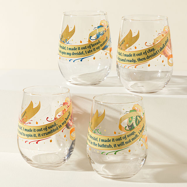 Sip & Spin Dreidel Glasses - Set of 4