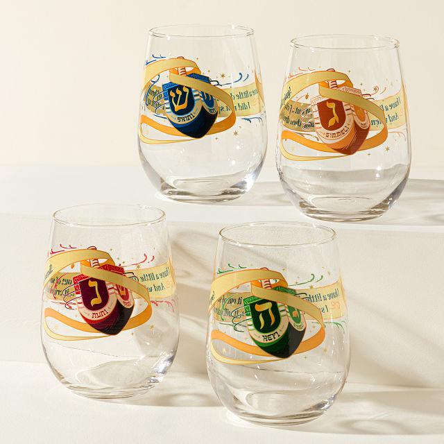 Sip & Spin Dreidel Glasses - Set of 4