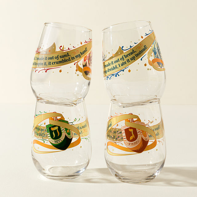 Sip & Spin Dreidel Glasses - Set of 4