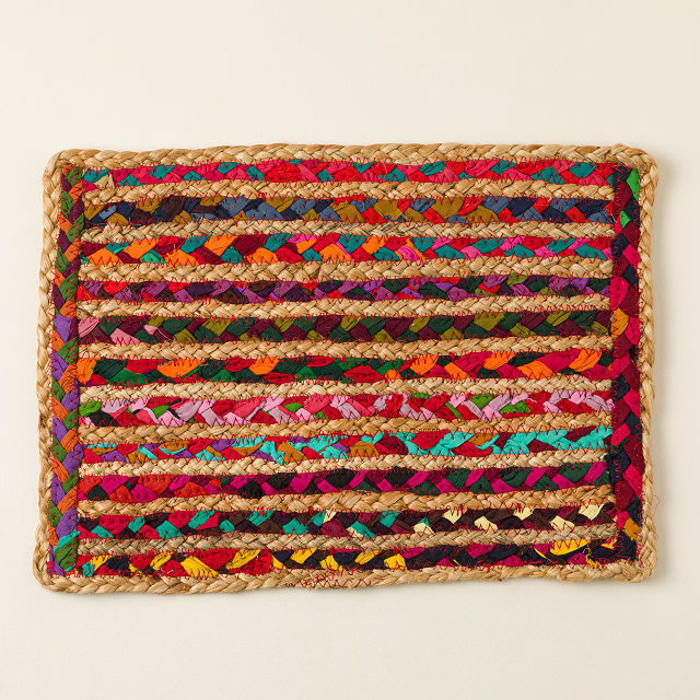 Repurposed Sari Woven Placemats - Set of 2