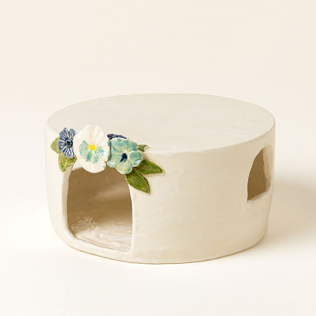 Little Floral Ceramic Toad Home