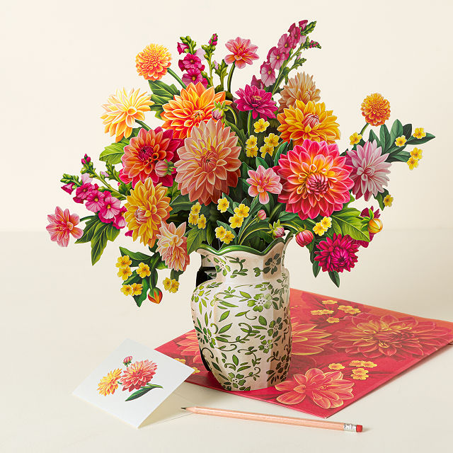 Blooming Dahlia Pop Up Greeting Card