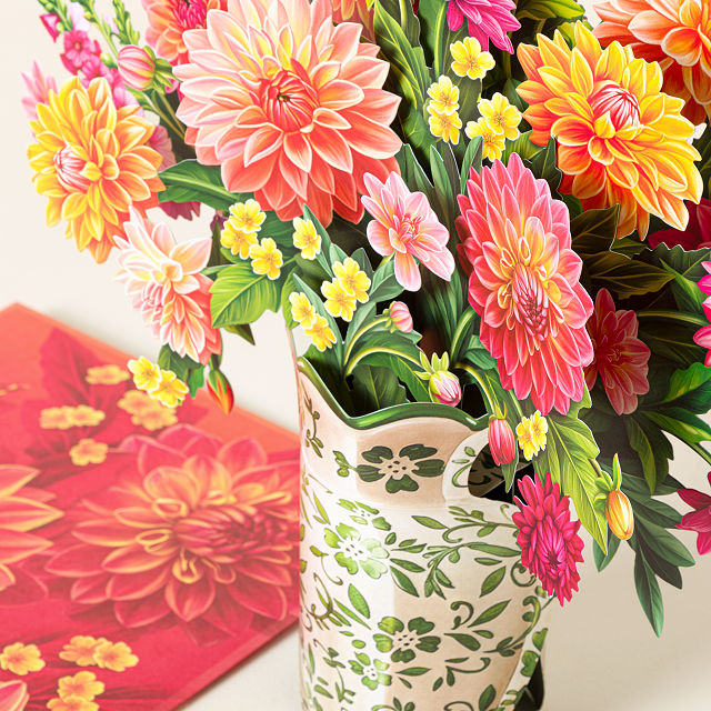 Blooming Dahlia Pop Up Greeting Card