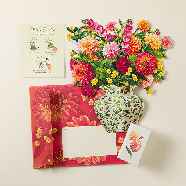 Blooming Dahlia Pop Up Greeting Card