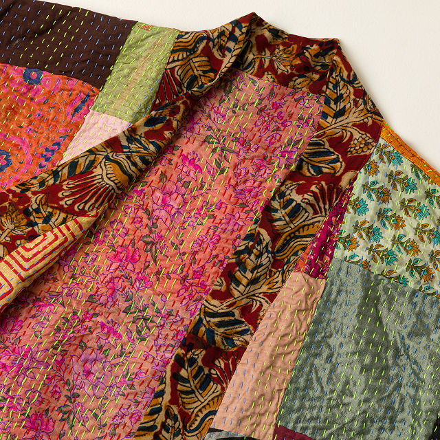 Reversible Silk Sari Kantha Jacket