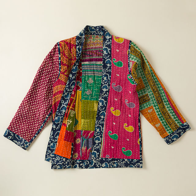 Reversible Cotton Sari Kantha Jacket