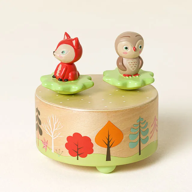 Uncommon Goods | Woodland Melody Dance & Spin Music Box | nursery