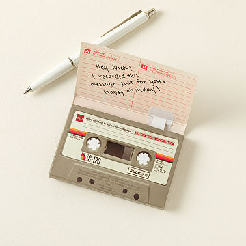 Record Your Own Message: Mix Tape Greetings Card