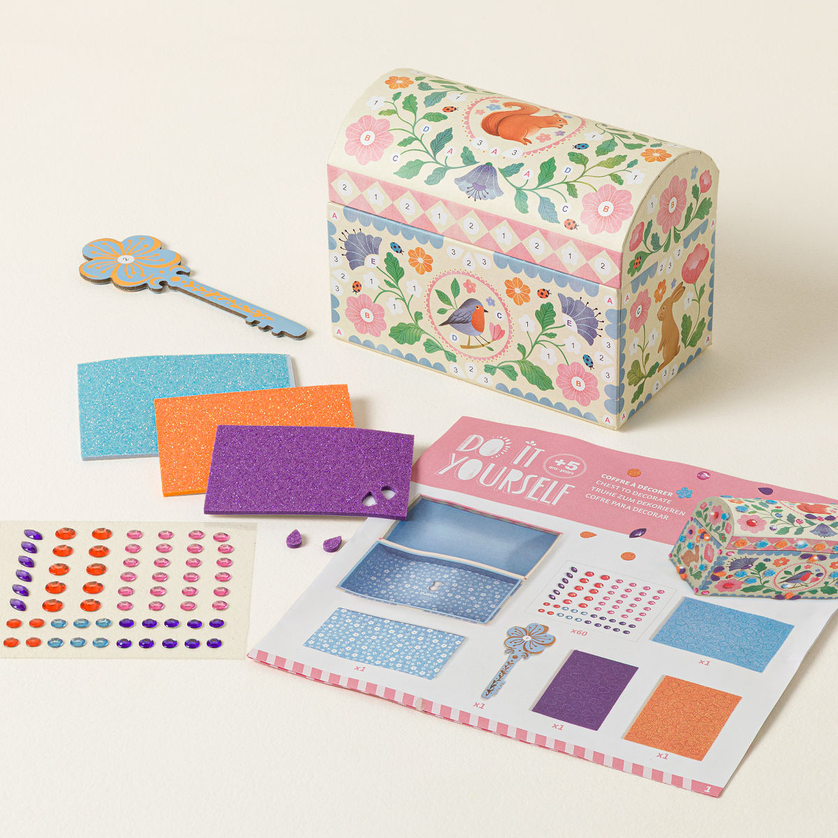 DIY Sticker Mosaic Secret Treasure Box - In The Garden