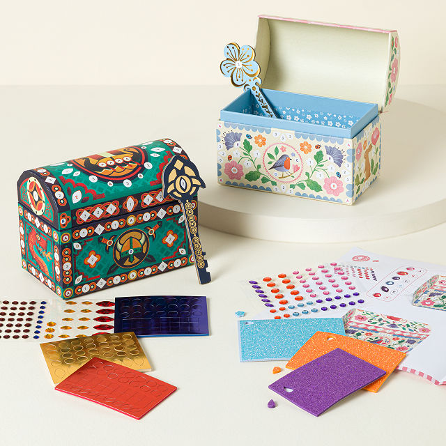 DIY Sticker Mosaic Secret Treasure Box