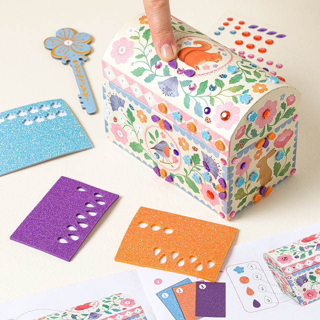DIY Sticker Mosaic Secret Treasure Box