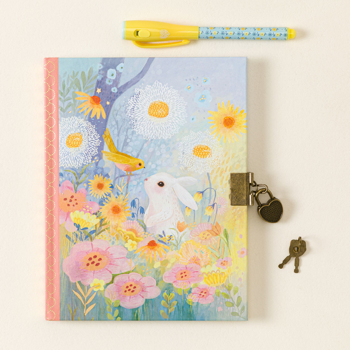 Locked Journal with Invisible Ink Pen - Bunny & Bird