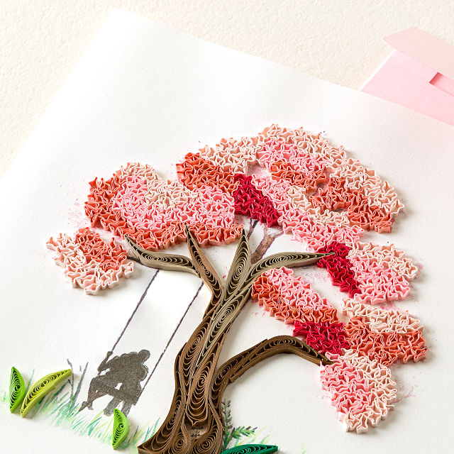 Blossoming Love Hand-Quilled Greeting Card