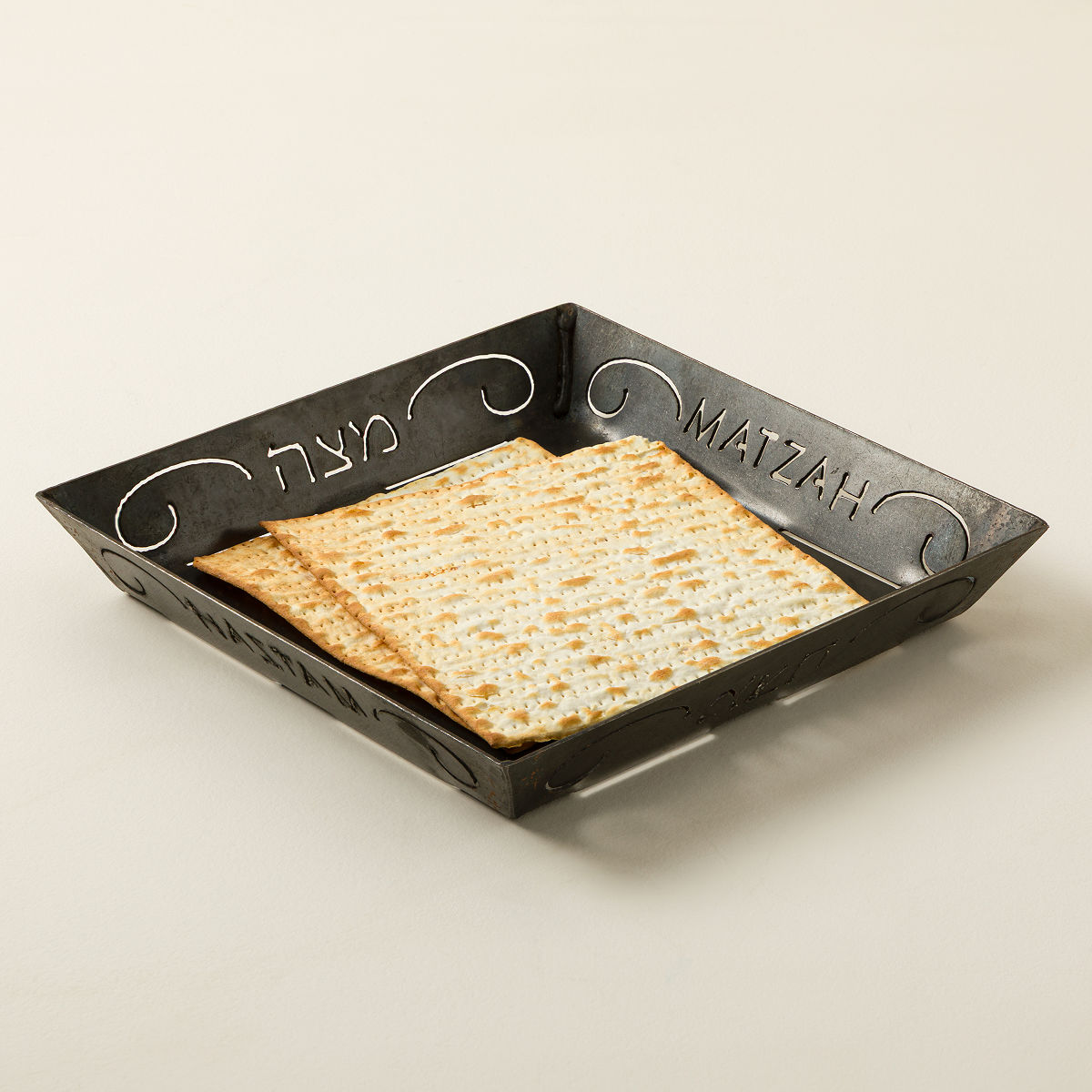 Flame-Cut Matzah Tray