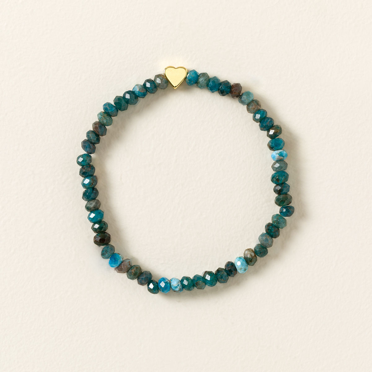 Hidden Heart Beaded Bracelet - Apatite