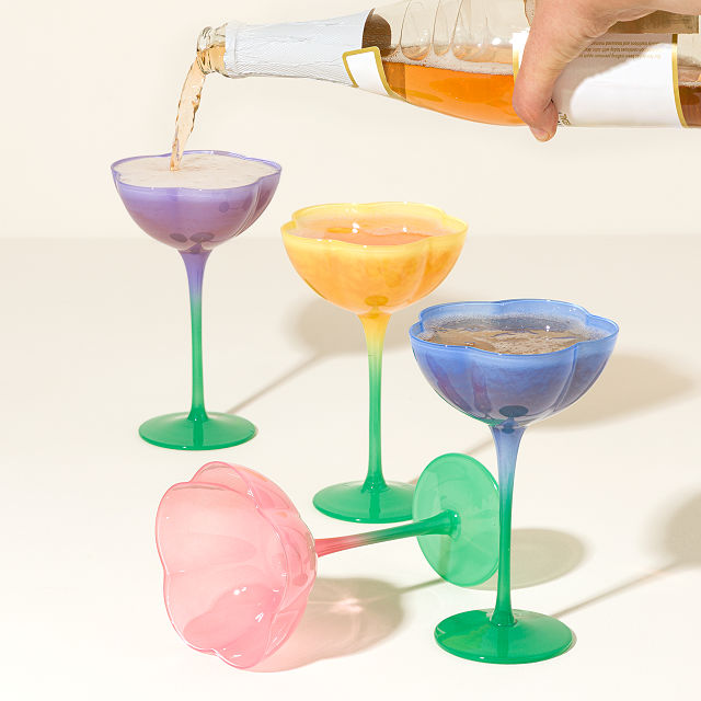 Fluted Tulip Glasses - Set of 4