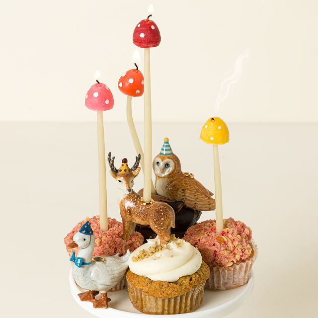Beeswax Mushroom Birthday Candle Set
