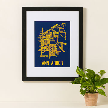 College Town Street Map Art