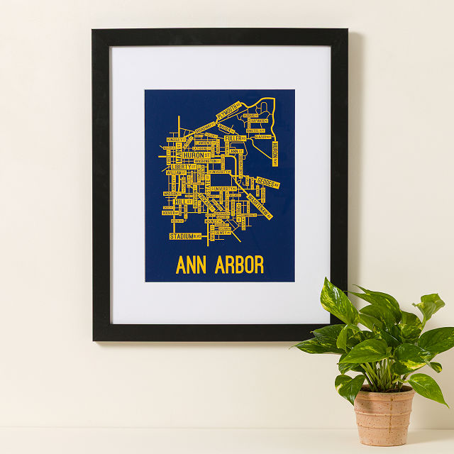 College Town Street Map Art