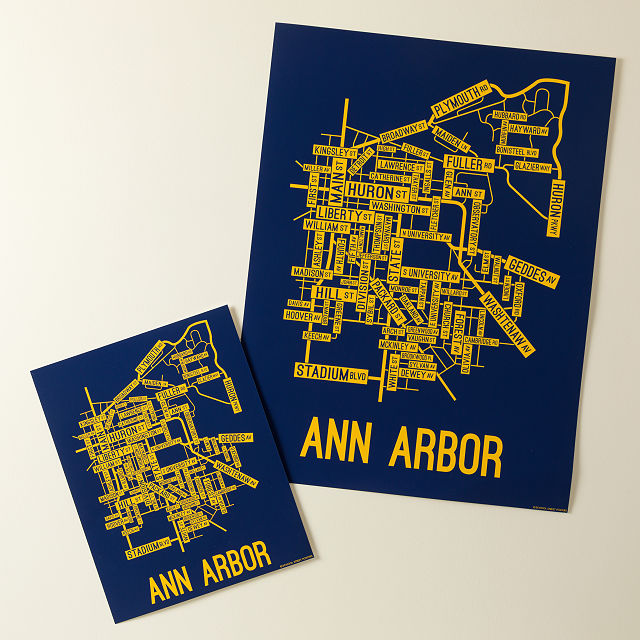 College Town Street Map Art