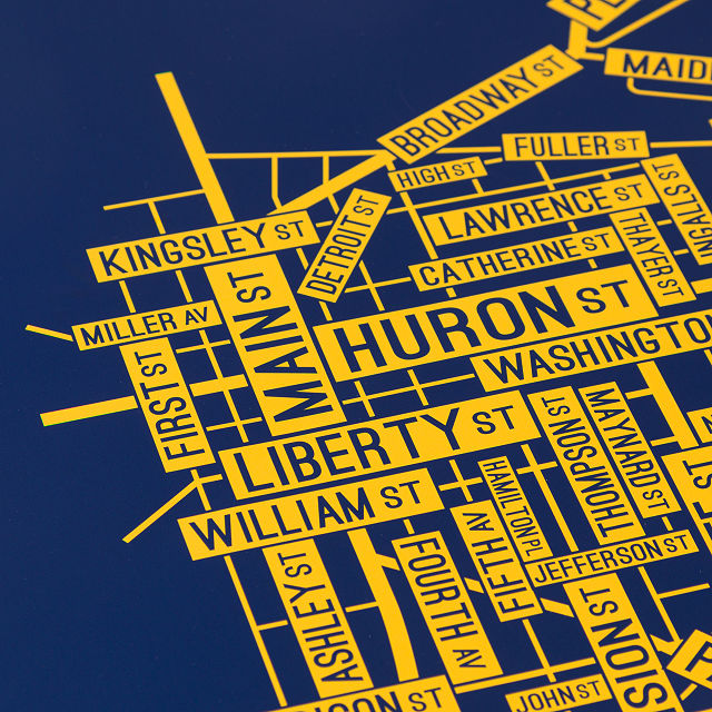 College Town Street Map Art