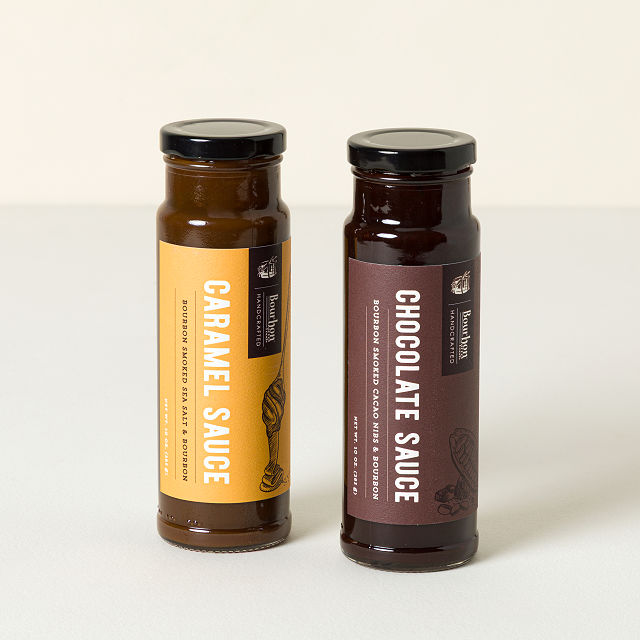 Bourbon Infused Chocolate and Caramel Sauce