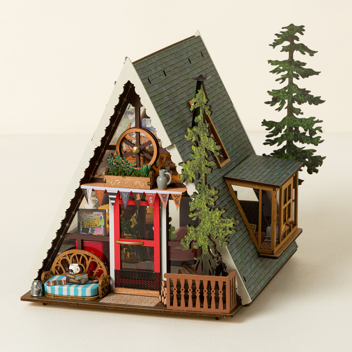 Uncommon Goods | Cozy A-Frame Cabin DIY Building Kit | mini cabin build kit