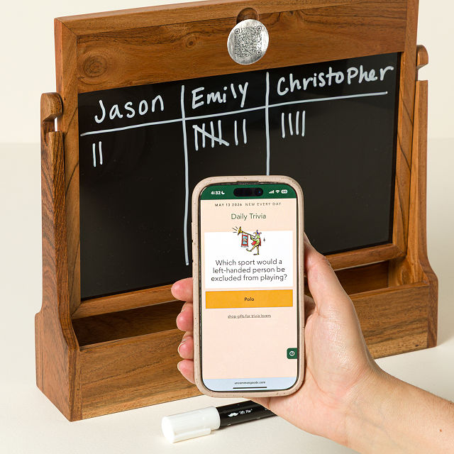 Scan to Play Daily Trivia Scoreboard
