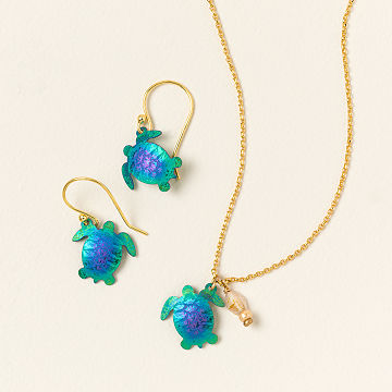 Iridescent Sea Turtle Jewelry