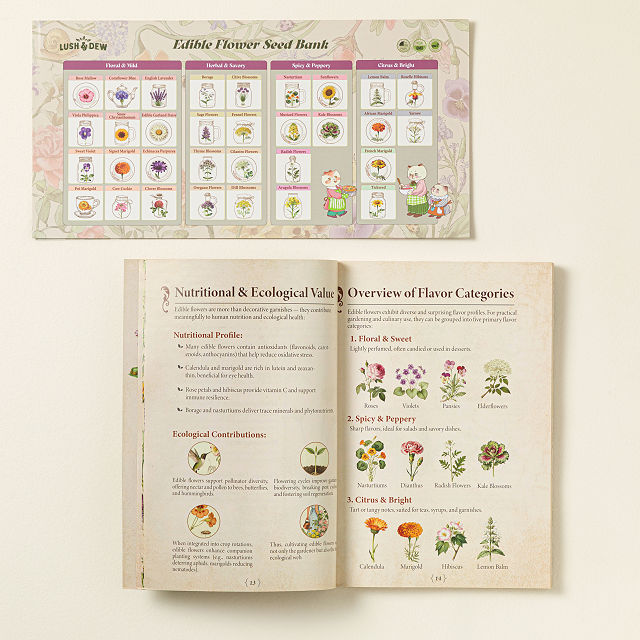 Edible Flower Seed Bank & Almanac Gift Set