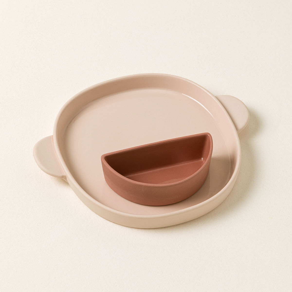 Good Mood Kids Porcelain Tableware - Pink Plate & Bowl